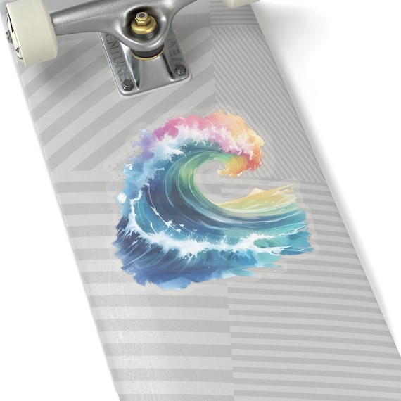 Ocean Wave Sunset Decal Sticker – Waterproof Vinyl For Car, Laptop, Water Bottle, 6" X 3.5"