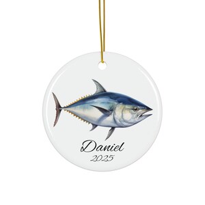 Tuna Fish Personalized Ornament, Fish Design Christmas Ornament, Custom Holiday Tree Decoration, Unique Gift for Fish Lovers, 2025 Ornament
