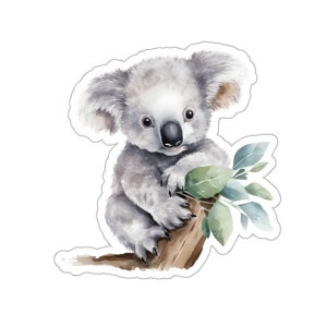 Aquarell Koala Aufkleber - Süßer australischer Tier Vinyl Aufkleber für Laptop, Wasserflasche, Telefon, Auto - Geschenk für Tierliebhaber