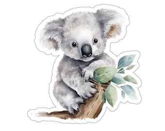Watercolor Koala Sticker - Cute Australian Animal Vinyl Decal for Laptop, Water Bottle, Phone, Car - Gift for Animal Lovers, Nature Decor