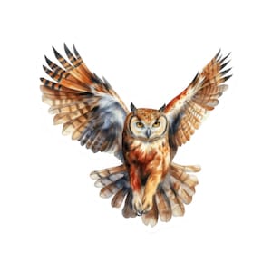 Owl Vinyl Sticker, Owl Décor, Watercolor Owl Decal, Autumn Sticker, Bird Sticker for Laptops, Fun Stickers for Water Bottles, Cute Owl Gift