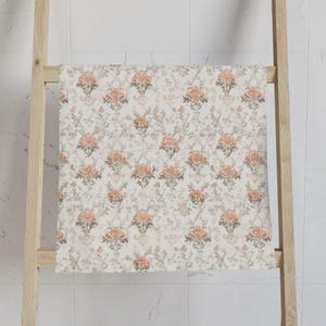 Vintage Rose Hand Towel, Floral Bathroom Decor, Cottagecore Gift, Peach Rose Design, Soft Hand Towel, Absorbent Towel, Guest Towel