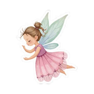 Cute Fairy Stickers, Watercolor Art, Girl Stickers, Laptop Decal, Best Friend Gift, Fairycore Stickers, Waterproof Stickers