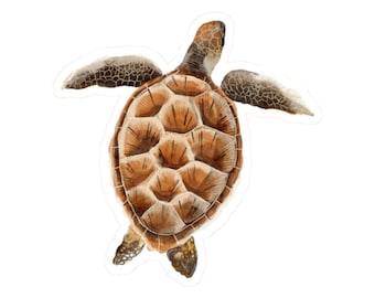 Sea Turtle Vinyl Sticker, Glossy Waterproof Ocean Decal