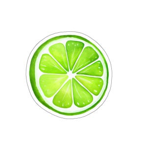 Lime Slice Vinyl Sticker, Glossy Waterproof Decal, Eco Friendly Inks, Laptop Water Bottle Phone Window Decoration, Cute Gift