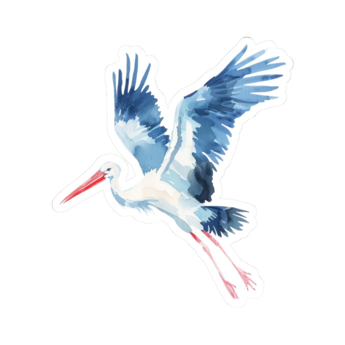 Sticker Mural Cigogne De Printemps - 70 X 35 Cm