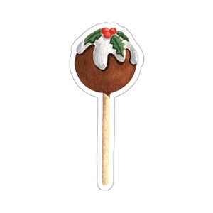 Sticker pudding de Noël, Sticker des fêtes, Sticker festif, Aquarelle, cadeau de Noël, Décoration d'hiver, Sticker agenda, Sticker pour ordinateur portable