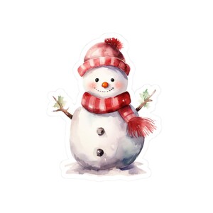 Snowman Sticker, Cute Winter Sticker, Holiday Vinyl Decal, Waterproof Christmas Sticker, Planner Sticker, Laptop Decal