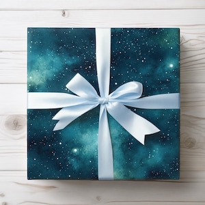 Inpakpapier Deep Space Sterrennacht, Celestial-cadeauverpakking, Galaxy-thema, inpakpapier met sterrenprint voor verjaardagen, Kerstmis, uniek