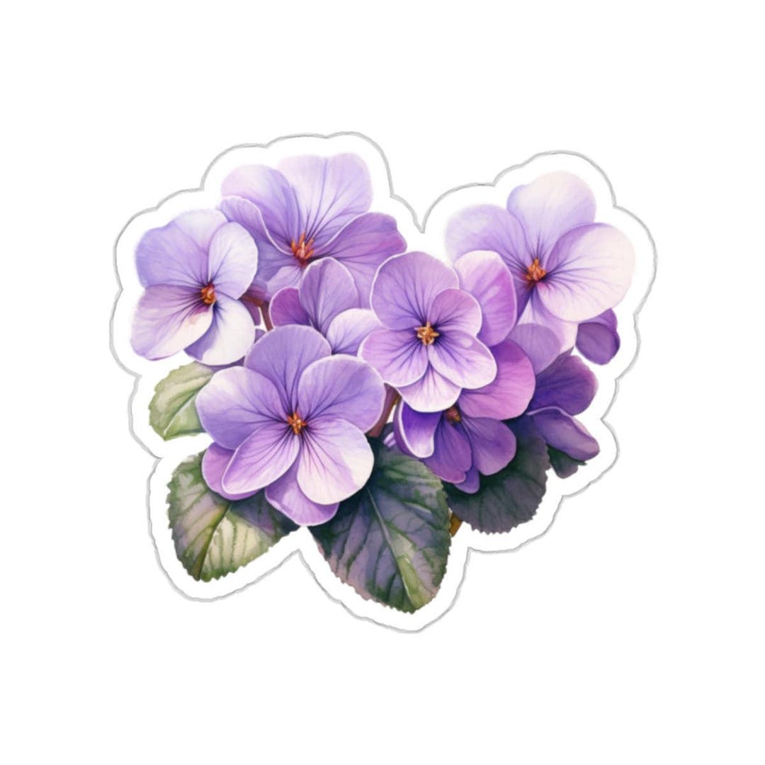 Random Violet Sticker Violet Floral Sticker, Glossy Vinyl, Waterproof, Perfect for Laptops ...
