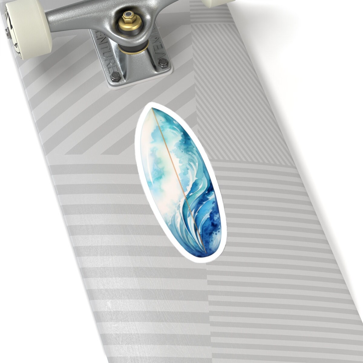 Blue Surfboard Sticker, Summer Beach Waterproof Vinyl Sticker for ...