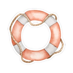 Lifebuoy Sticker, Summer Stickers, Nautical Stickers, Beach Stickers, Gift for Sailor, Gift for Ocean Lover, Water Bottle Sticker