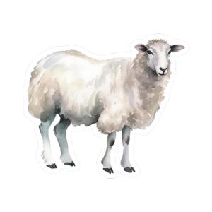 Cute Sheep Sticker, Waterproof Animal Decal, Farm Animal Vinyl Sticker, Laptop Sticker, Water Bottle Sticker, Sheep Lover Gift