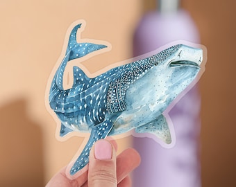 Whale Shark Sticker, Clear Waterproof Vinyl Decal, Ocean Decor