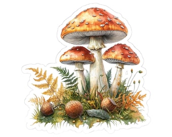 Mushroom Sticker, Fungi Decal, Cottagecore Gift, Nature Lover Present, Woodland Stickers, Aesthetic Sticker, Waterproof Sticker