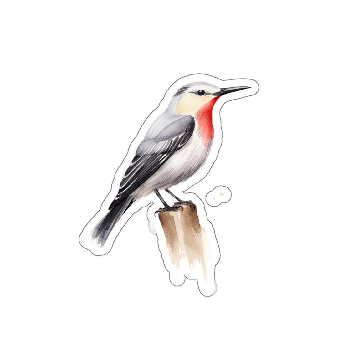 Beautiful Bird Vinyl Sticker, Watercolor Glossy Bird Sticker for Laptop ...