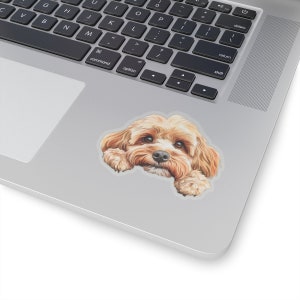 Cockapoo Sticker, Peeking Dog Waterproof Vinyl Sticker for Laptop Water ...