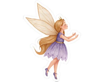 Cute Fairy Stickers, Gift for Girls, Magical Fairytale Decals, Watercolor Fantasy Stickers
