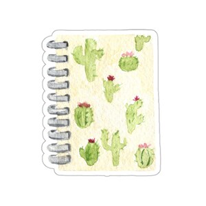 Pegatina de cactus de acuarela, arte de plantas del desierto, calcomanía de suculentas, decoración bohemia, regalo de jardinería, pegatina para portátil, pegatina para botella de agua