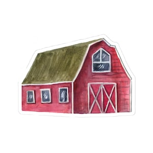 Red Barn Sticker, Farmhouse Decor, Rustic Sticker, Countrycore Decal, Gift for Farmer, Laptop Sticker, Water Bottle Sticker, Cute Vinyl