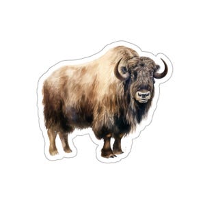 Bison Vinyl Sticker, Waterproof Laptop Decal, Winter Animal Planner Stickers, Cute Eco-Friendly Sticker, Durable Water Bottle Sticker