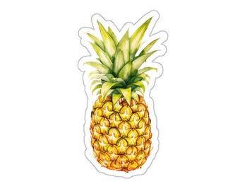 Sticker aquarel ananas, sticker tropisch fruit, Summer Vibes