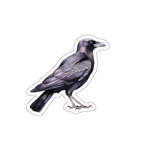 Crow vinyl sticker, Raven bird sticker, Crow lover gift, Gothic sticker, Dark fantasy sticker, Spooky decor decal
