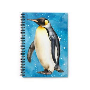 Penguin Lover Gift, Emperor Penguin Journal, Watercolor Art Notebook, Birdwatcher Gift, Kid&#39;s Diary, Cute Spiral Notebook