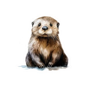 Schattige otter vinyl sticker, dierenvriend cadeau, otter illustratie sticker, waterdichte sticker, beste vriend cadeau, laptopsticker, 4 inch