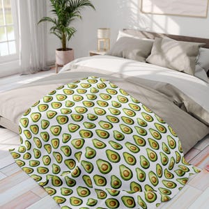Cute Avocado Fleece Blanket, Watercolor Funny Design, Cozy Throw for Winter Nights, Home Decor, Gift for Avocado Lovers, Christmas Present,