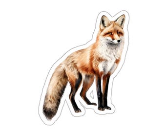 Fox Vinyl Sticker, Waterproof Fox Decal, Cute Fox Laptop Sticker, Animal Water Bottle Sticker, Fox Illustration Sticker Gift