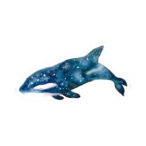 Orca Stickers, Whale Lover Gift, Watercolor Killer Whale Decals, Ocean Art Stickers, Laptop Stickers, Hydroflask Stickers, Kawaii Stickers