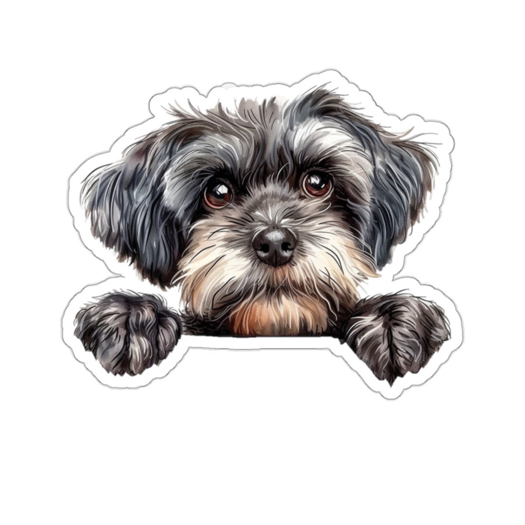 Havapoo Sticker Havanese Sticker, Peeking Dog Waterproof Vinyl Sticker for Laptop Water ...