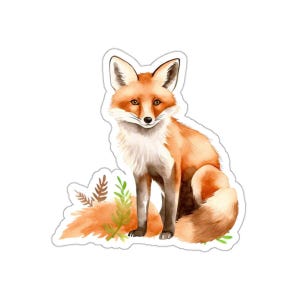 Stickers aquarelle renard, sticker animaux de la forêt, stickers pour ordinateur portable, cadeau pour les amoureux de la nature, stickers pour agenda