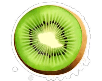 Naklejka Kiwi, Naklejka Owocowa, Prezent Foodie, Naklejka Akwarela, Naklejka Na Laptopa, Naklejka Na Butelkę Wody, Słodka Naklejka, Modne Naklejki