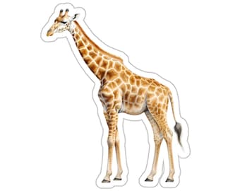 Adesivo de girafa fofo, decalque de vinil aquarela, adesivo de garrafa de água para laptop, presente de animal fofo, opções de 2 a 6 polegadas