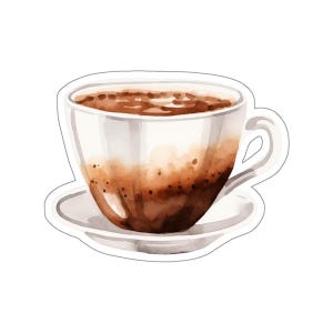 Coffee Cup Stickers for Planners, Cute Coffee Decals for Water Bottles, Waterproof Coffee Mug Laptop Sticker, Gift for Coffee Lovers