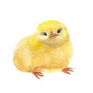 Cute Baby Chick Sticker, Watercolor Chicken Decal, Animal Vinyl Sticker, Farm Bird Sticker, Laptop, Water Bottle, Planner Decor, Gift