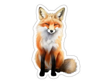 Cute Fox Sticker - Woodland Animal Vinyl Decal for Laptop, Water Bottle, Journal - Hand-Drawn Wildlife Art, Nature Lover Gift
