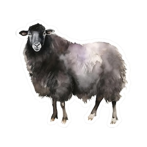 Black Sheep Sticker, Cute Farm Animal Decal, Glossy Vinyl, Waterproof Decal, Perfect for Laptops, Water Bottles, and Journals