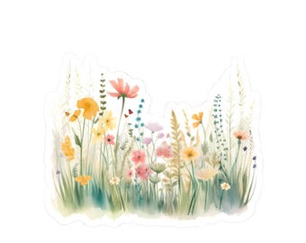 Wildflower Stickers, Floral Decal, Watercolor Sticker, Laptop Stickers, Nature Stickers, Spring Stickers, Flower Sticker, Gifts for Her
