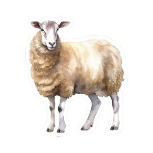 Cute Sheep Sticker, Farm Animal Decal, Funny Laptop Sticker, Water Bottle, Phone, Journal Decoration, Ideal Gift for Farmers, Sheep Lovers