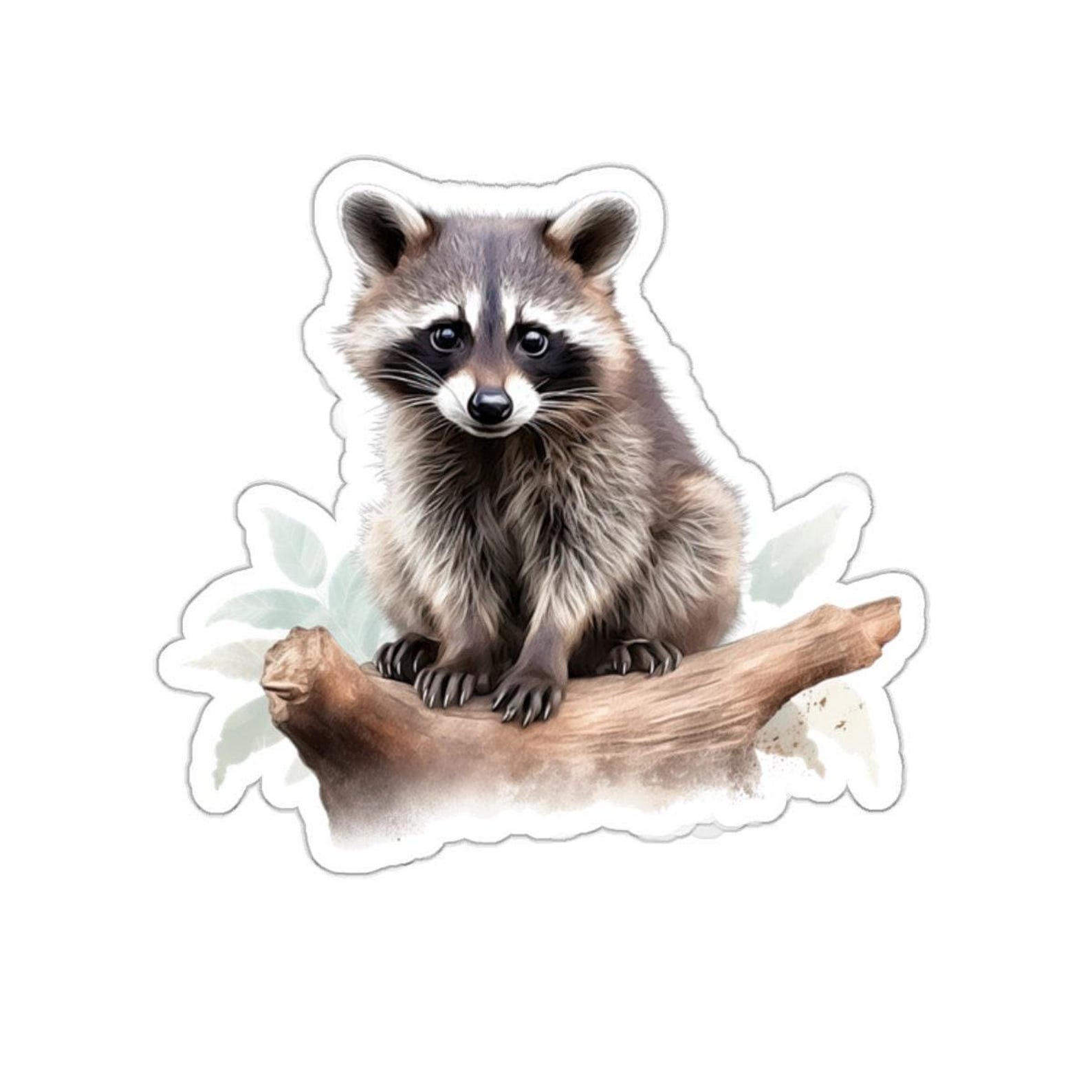 Cute Raccoon Sticker, Watercolor Art, Animal Lover Gift, Laptop Decal ...