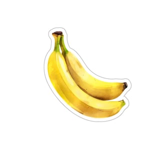 Bananen-Aufkleber, Aquarell-Obst-Aufkleber, Tropische Aufkleber, süße Laptop-Aufkleber, Foodie-Geschenkidee, wasserfeste Aufkleber