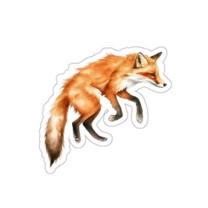 Watercolor Fox Stickers, Cute Animal Decal, Gift for Fox Lovers, Aesthetic Stickers, Fall Stickers