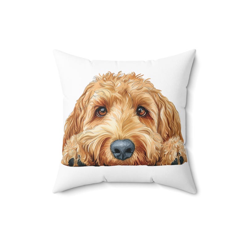 Goldendoodle Pillow, Peeking Dog Square Throw Pillow Print, Decor Accent Cushion with Cover and Insert, Spun Polyester, Dog Lover Gift image 6
