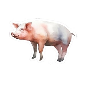 Cute Pig Sticker Vinyl Decal, Glossy Farm Animal Sticker, Waterproof Pig Decal, Perfect for Laptop, Water Bottle, Journal, Phone, Gift