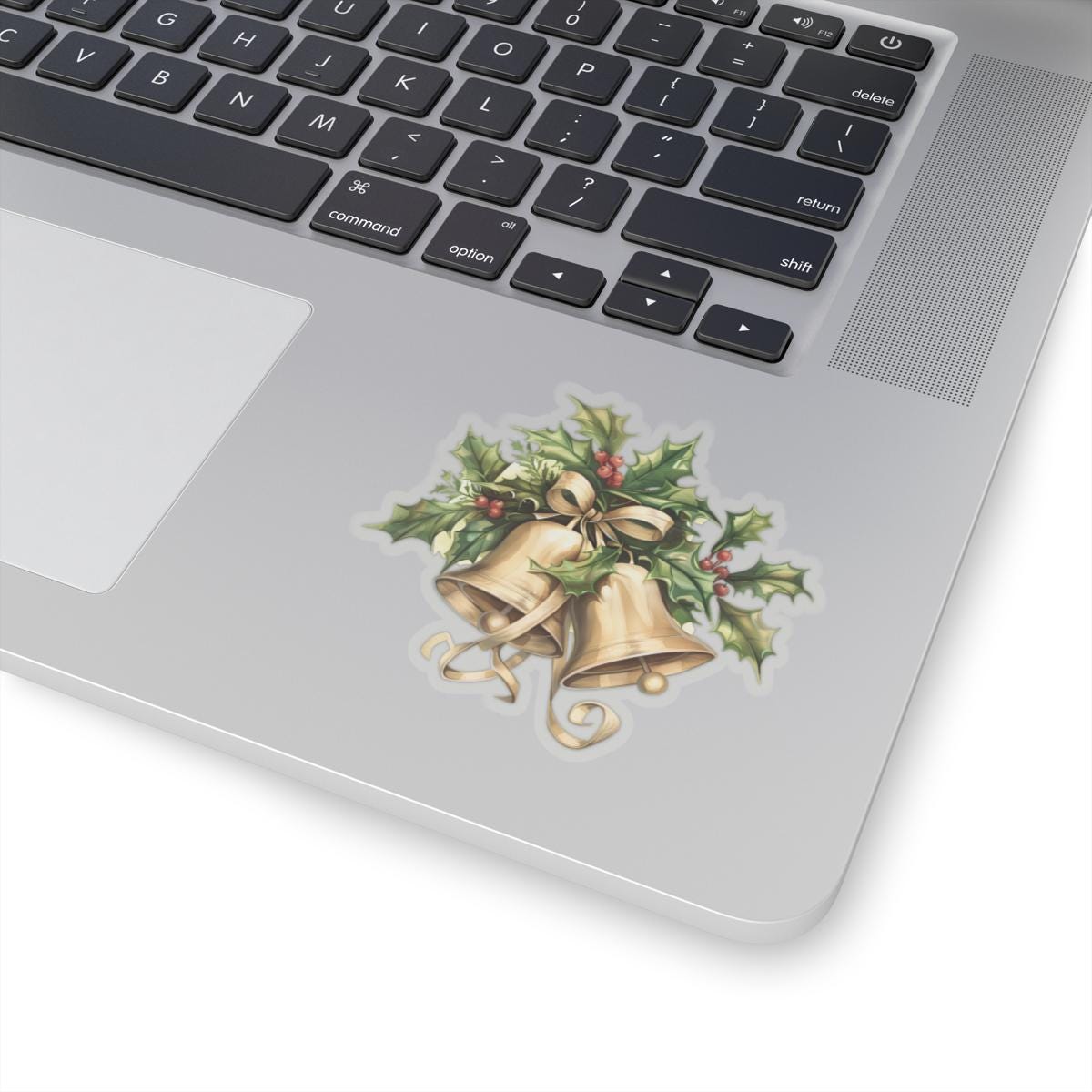 Christmas Computer Email Sticker Christmas Bells and Holly Glossy Waterproof Sticker, Cute Christmas ...