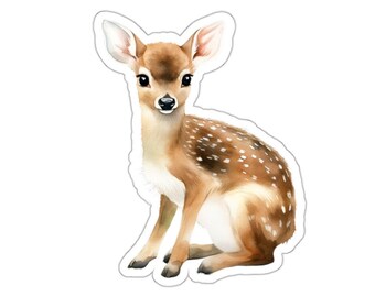 Baby Deer Sticker, Fawn Sticker, Cute Animal Sticker, Watercolor Sticker, Gift for Her, Laptop Stickers, Water Bottle Sticker