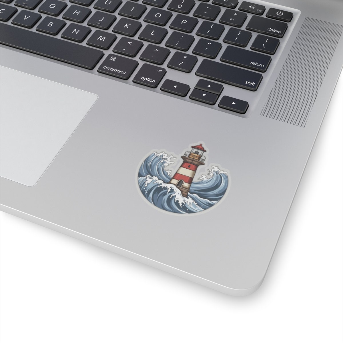 Sea Water Rising Sticker Sea Waves Lighthouse Sticker - Waterproof Vinyl Decal for Laptop, Water ...